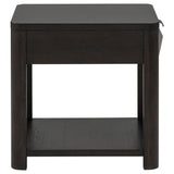 Marcelo Coffee Table, End Table, Sofa Table & 71" TV Stand - Faceted Oak Veneer in Coffee with Black Pulls – view 10