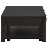Marcelo Coffee Table, End Table, Sofa Table & 71" TV Stand - Faceted Oak Veneer in Coffee with Black Pulls – view 7