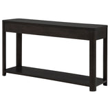 Marcelo Coffee Table, End Table, Sofa Table & 71" TV Stand - Faceted Oak Veneer in Coffee with Black Pulls – view 12