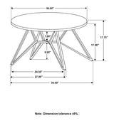 Hadi Round Coffee Table & End Table Sets - Faux Cement SmartTop with Gunmetal Hairpin Base – view 10