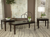 Amaro 3-Piece Coffee & End Table Set - 3pcs- Coffee Table + 2 End Tables
