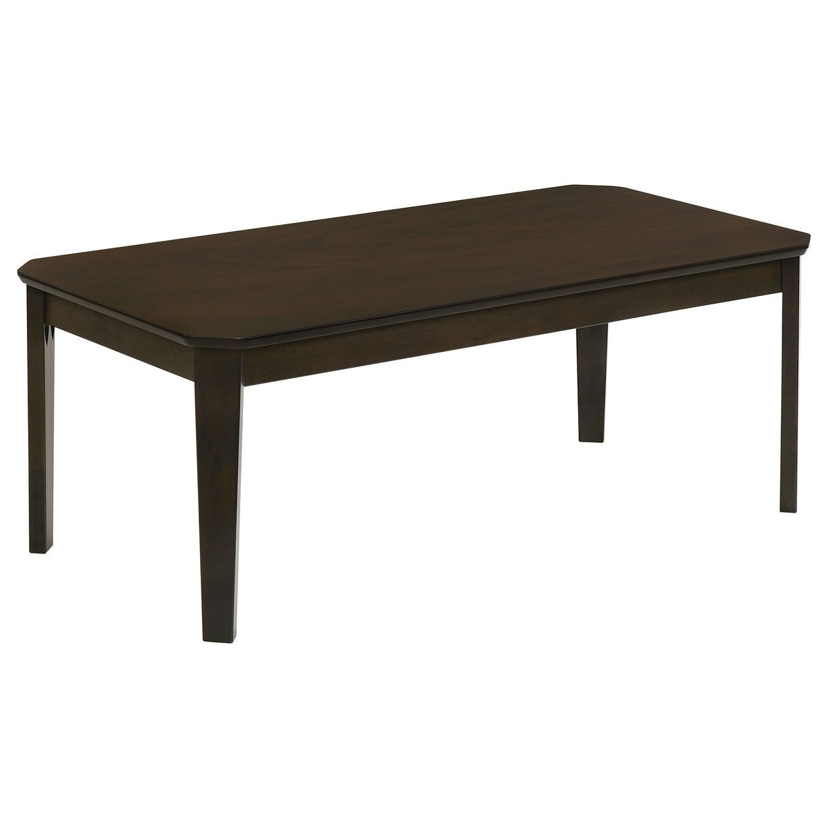 Amaro 3-Piece Coffee & End Table Set - Notched Corners & Tapered Legs in Dark Brown – view 3