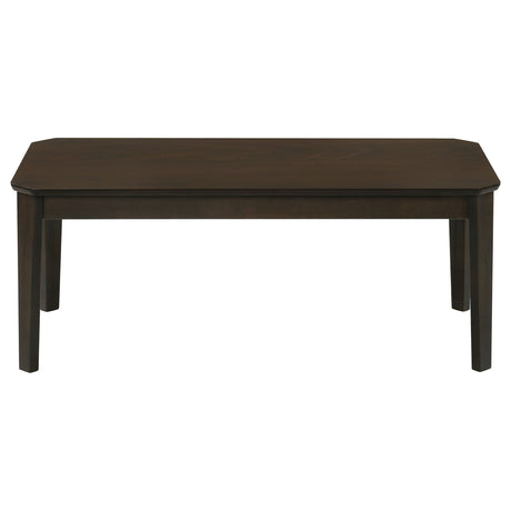 Amaro 3-Piece Coffee & End Table Set - Notched Corners & Tapered Legs in Dark Brown – view 4