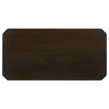 Amaro 3-Piece Coffee & End Table Set - Notched Corners & Tapered Legs in Dark Brown – view 6