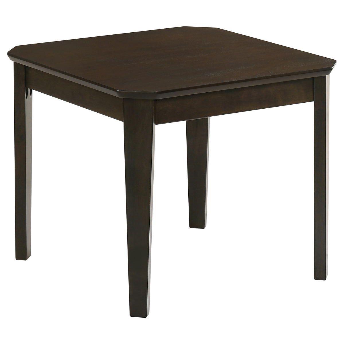 Amaro 3-Piece Coffee & End Table Set - Notched Corners & Tapered Legs in Dark Brown – view 7