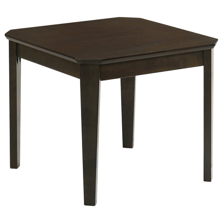 Amaro 3-Piece Coffee & End Table Set - Notched Corners & Tapered Legs in Dark Brown – view 7