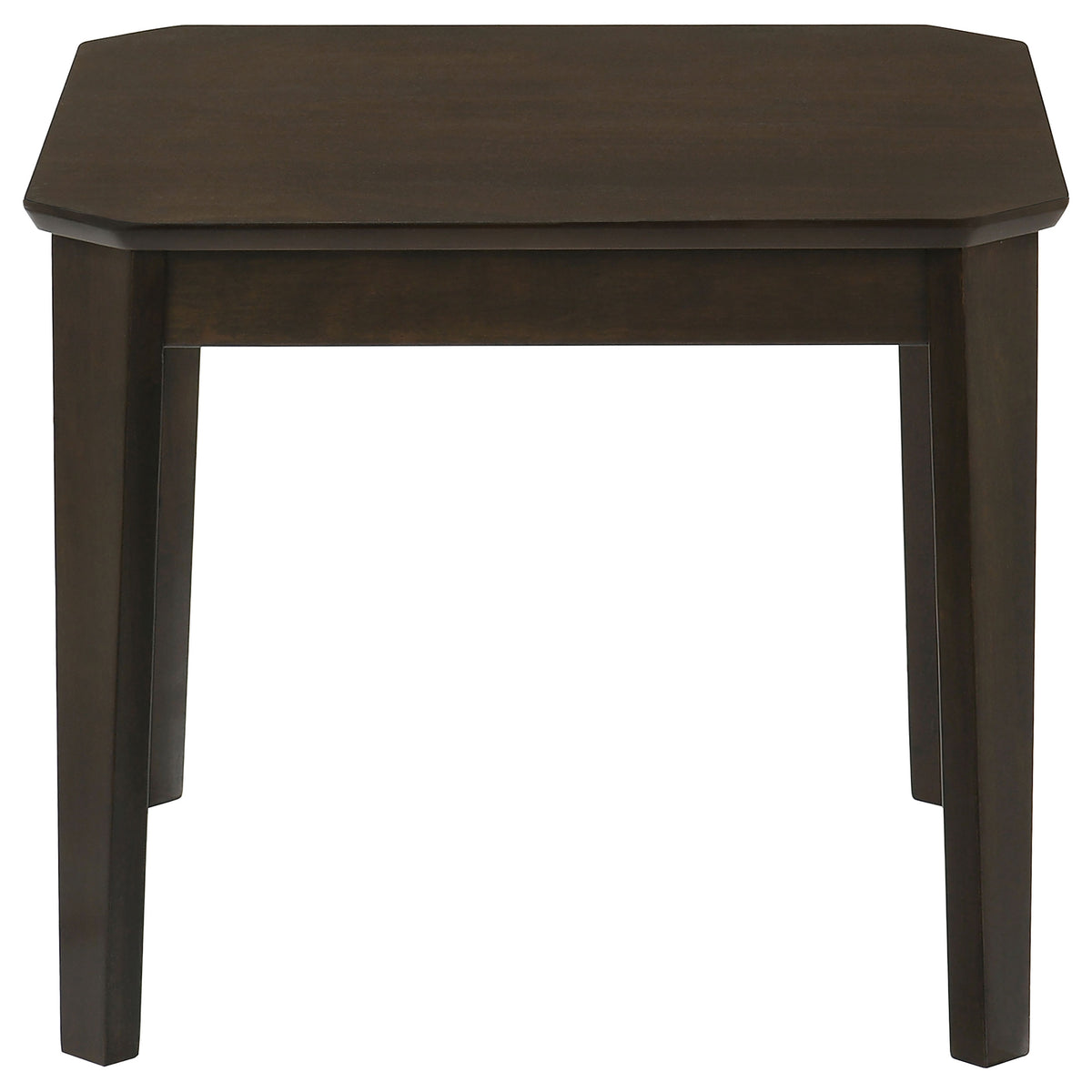 Amaro 3-Piece Coffee & End Table Set - Notched Corners & Tapered Legs in Dark Brown – view 9