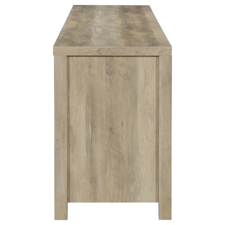 Madra 79" Sliding Barn Door TV Stand - Farmhouse Distressed Pine with Black Metal Hardware – view 8