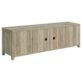 Madra 79" Sliding Barn Door TV Stand - Farmhouse Distressed Pine with Black Metal Hardware – view 9