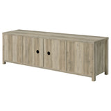 Madra 79" Sliding Barn Door TV Stand - Farmhouse Distressed Pine with Black Metal Hardware – view 10