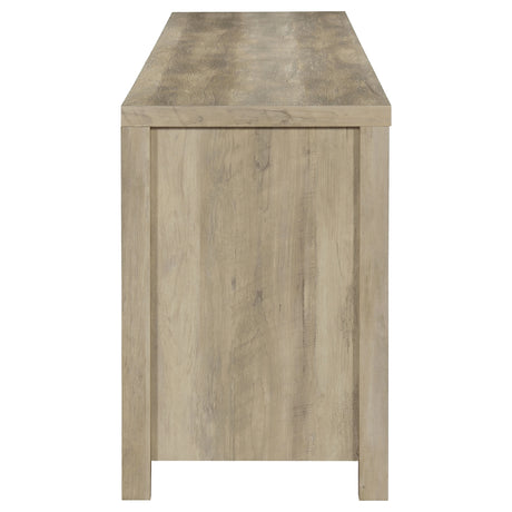 Madra 79" Sliding Barn Door TV Stand - Farmhouse Distressed Pine with Black Metal Hardware – view 11