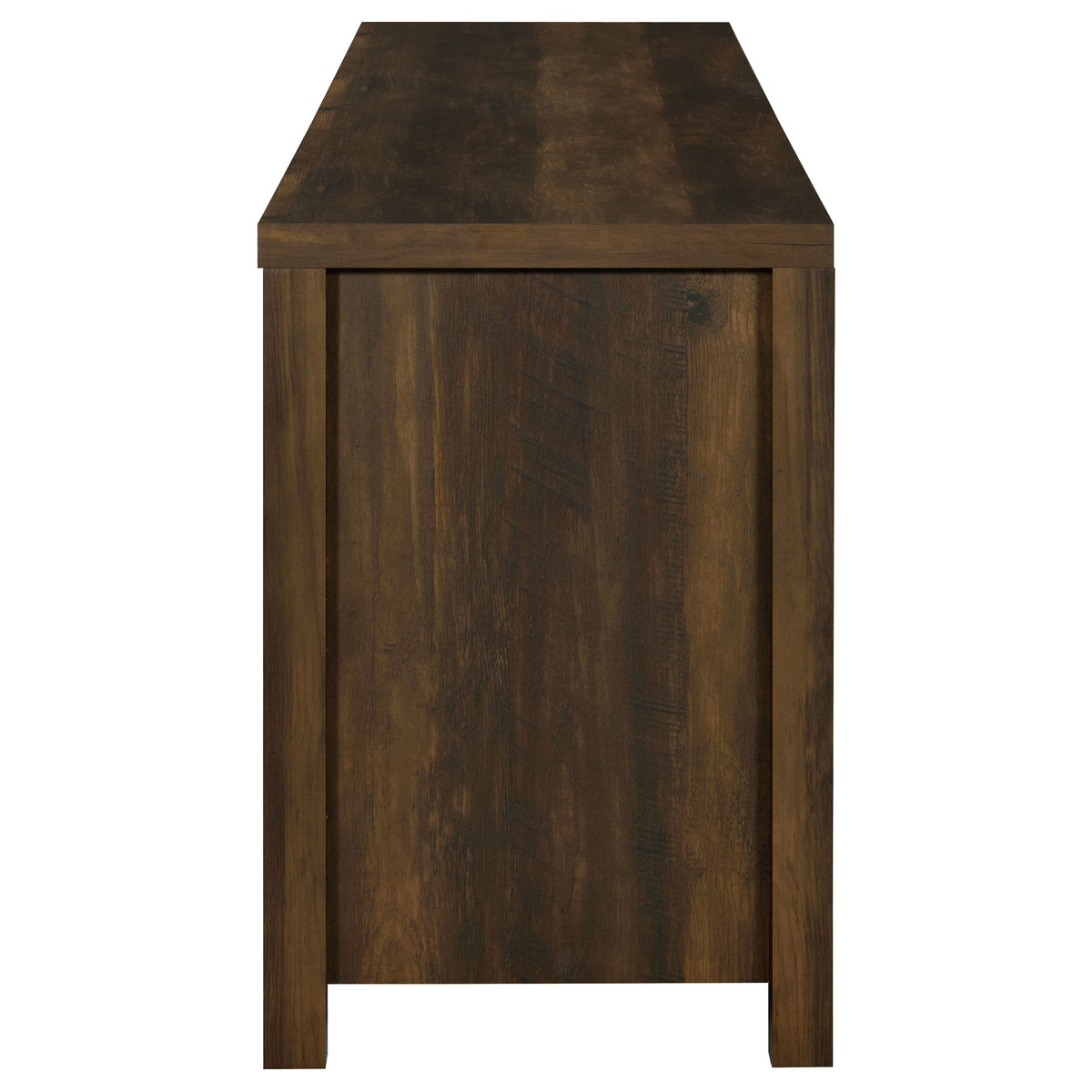 Madra 79" Farmhouse TV Stand with Sliding Barn Doors - Dark Pine with Black Hardware – view 8