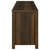 Madra 79" Farmhouse TV Stand with Sliding Barn Doors - Dark Pine with Black Hardware – view 8