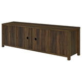 Madra 79" Farmhouse TV Stand with Sliding Barn Doors - Dark Pine with Black Hardware – view 10