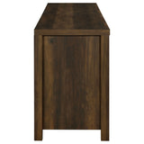 Madra 79" Farmhouse TV Stand with Sliding Barn Doors - Dark Pine with Black Hardware – view 11
