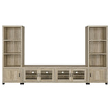 Sachin 79" TV Stand & 3-Piece Entertainment Center - Rustic Distressed Pine with Glass Doors – view 3
