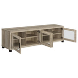 Sachin 79" TV Stand & 3-Piece Entertainment Center - Rustic Distressed Pine with Glass Doors – view 12