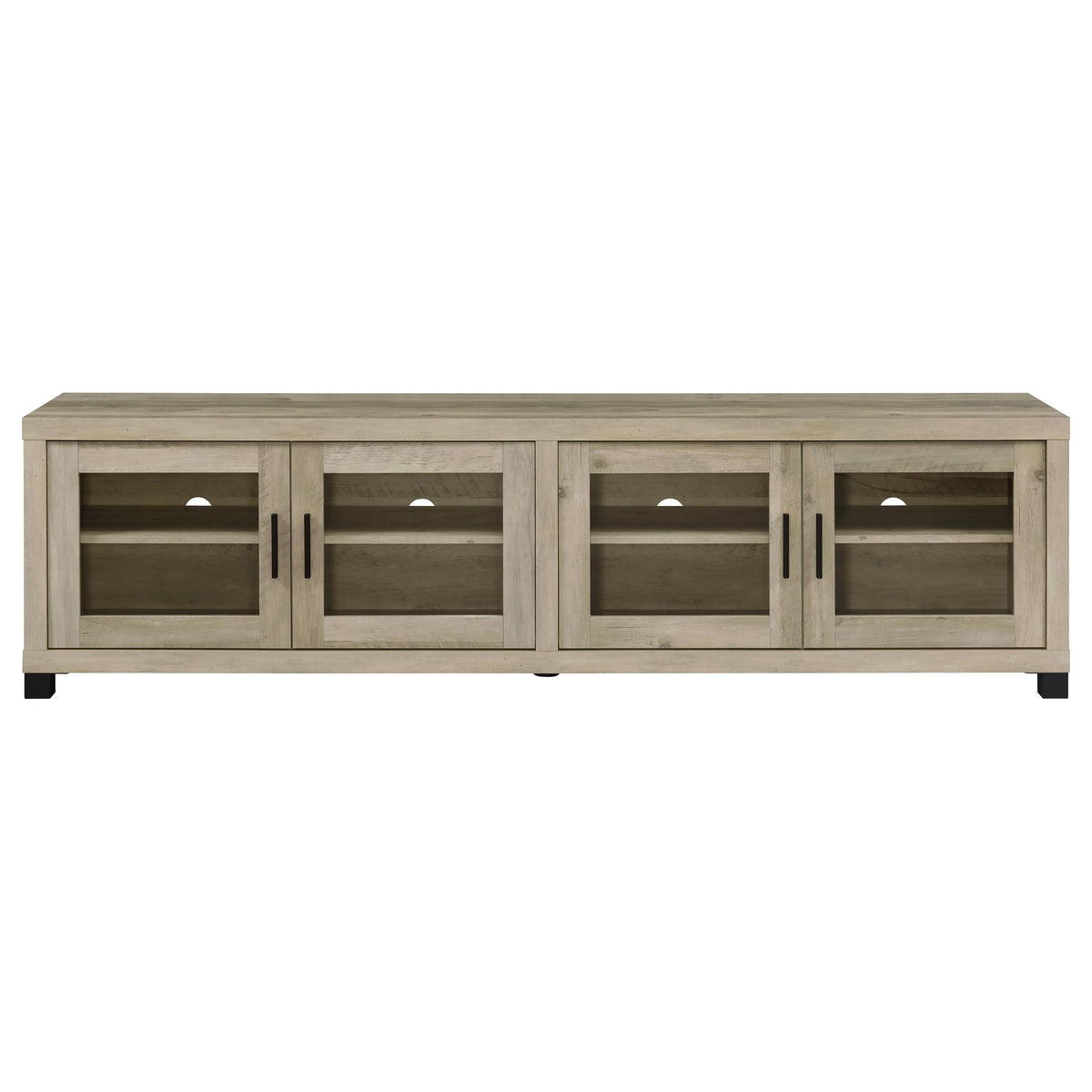 Sachin 79" TV Stand & 3-Piece Entertainment Center - Rustic Distressed Pine with Glass Doors – view 13