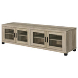 Sachin 79" TV Stand & 3-Piece Entertainment Center - Rustic Distressed Pine with Glass Doors – view 14