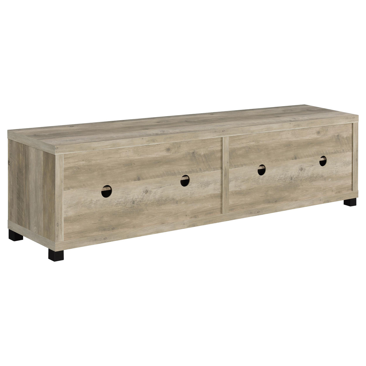 Sachin 79" TV Stand & 3-Piece Entertainment Center - Rustic Distressed Pine with Glass Doors – view 16
