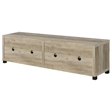 Sachin 79" TV Stand & 3-Piece Entertainment Center - Rustic Distressed Pine with Glass Doors – view 18
