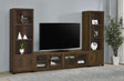Sachin 79" TV Stand & Entertainment Center with Media Towers - 3pcs- TV Stand + 2 Media Towers (Dark Pine)