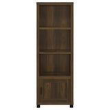 Sachin 79" TV Stand & Entertainment Center with Media Towers - Rustic Pine with Glass Doors & Black Metal Legs – view 11