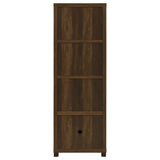Sachin 79" TV Stand & Entertainment Center with Media Towers - Rustic Pine with Glass Doors & Black Metal Legs – view 14