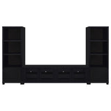 Jupiter 79" TV Stand & Entertainment Center with Media Towers - Glass Doors in Black – view 4