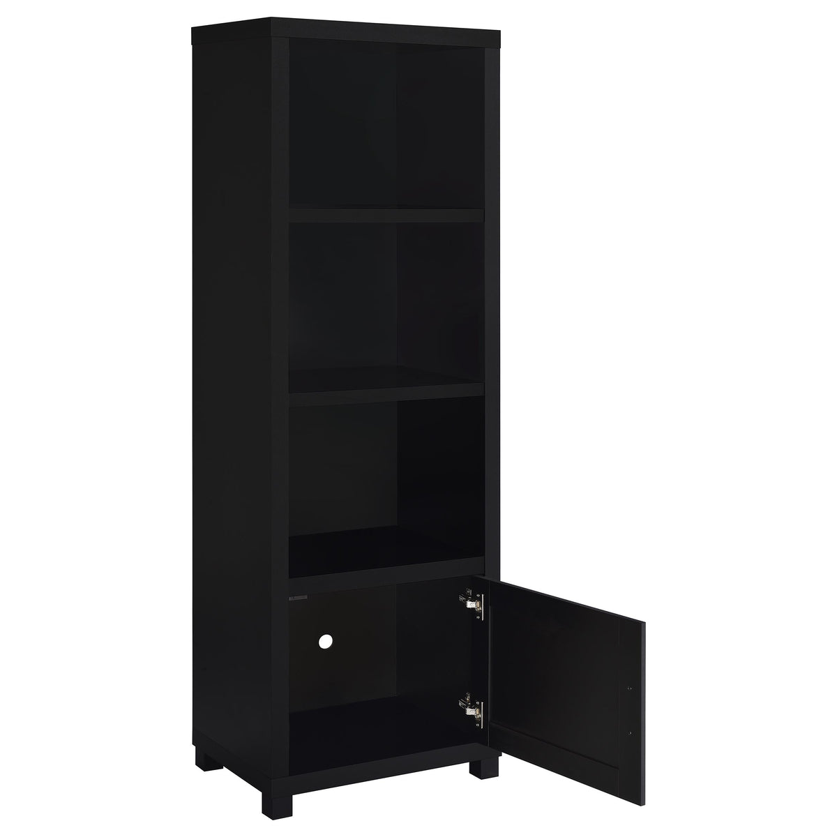 Jupiter 79" TV Stand & Entertainment Center with Media Towers - Glass Doors in Black – view 6