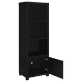Jupiter 79" TV Stand & Entertainment Center with Media Towers - Glass Doors in Black – view 6