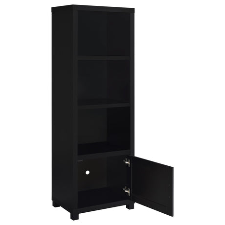 Jupiter 79" TV Stand & Entertainment Center with Media Towers - Glass Doors in Black – view 6