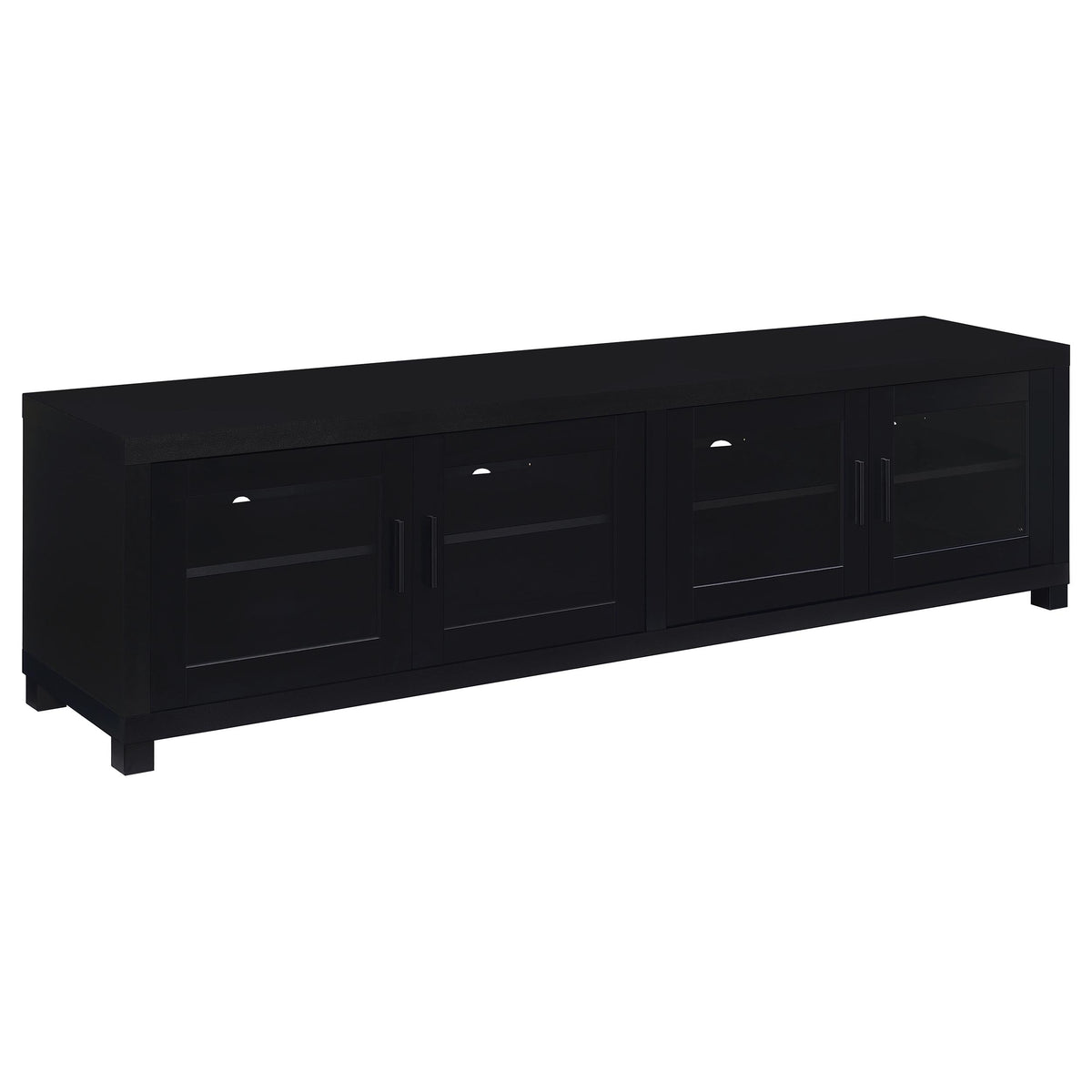 Jupiter 79" TV Stand & Entertainment Center with Media Towers - Glass Doors in Black – view 11
