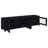 Jupiter 79" TV Stand & Entertainment Center with Media Towers - Glass Doors in Black – view 12