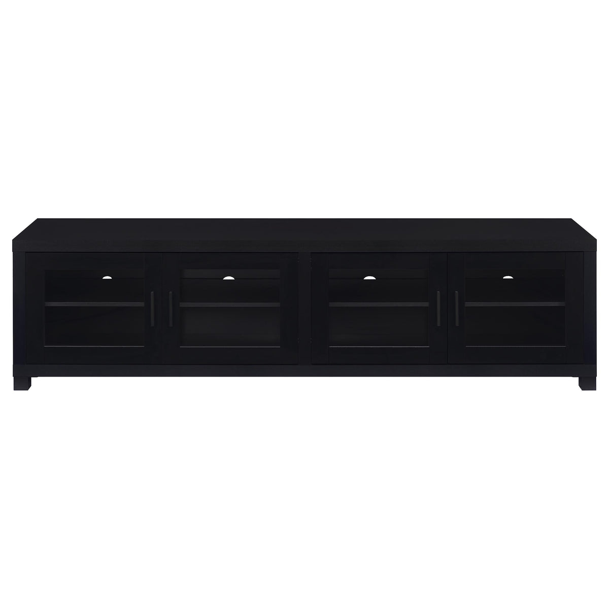 Jupiter 79" TV Stand & Entertainment Center with Media Towers - Glass Doors in Black – view 13