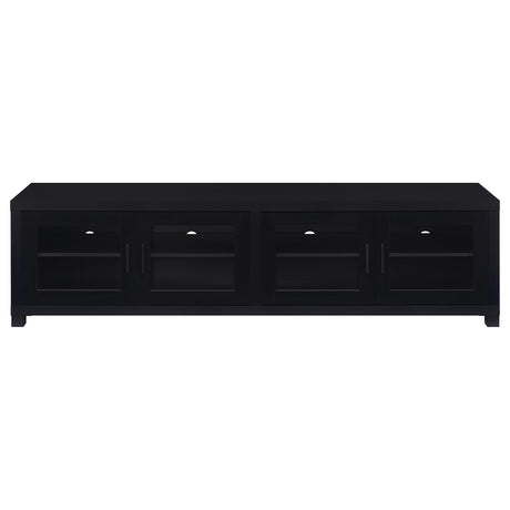 Jupiter 79" TV Stand & Entertainment Center with Media Towers - Glass Doors in Black – view 13