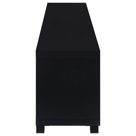 Jupiter 79" TV Stand & Entertainment Center with Media Towers - Glass Doors in Black – view 14