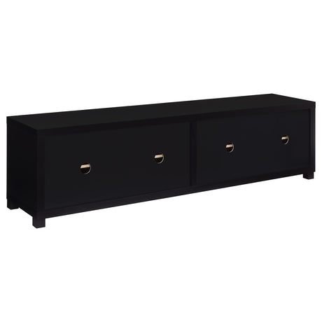 Jupiter 79" TV Stand & Entertainment Center with Media Towers - Glass Doors in Black – view 15