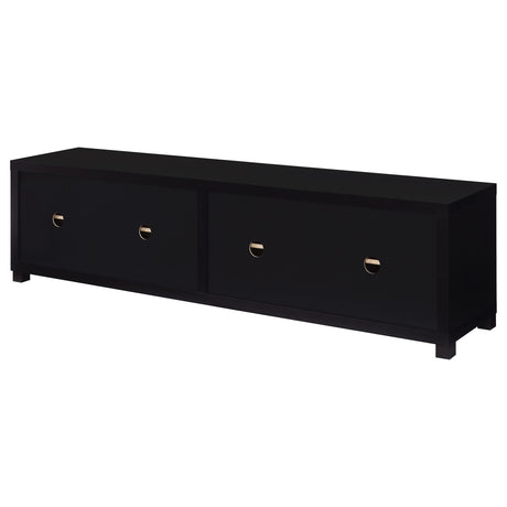 Jupiter 79" TV Stand & Entertainment Center with Media Towers - Glass Doors in Black – view 17