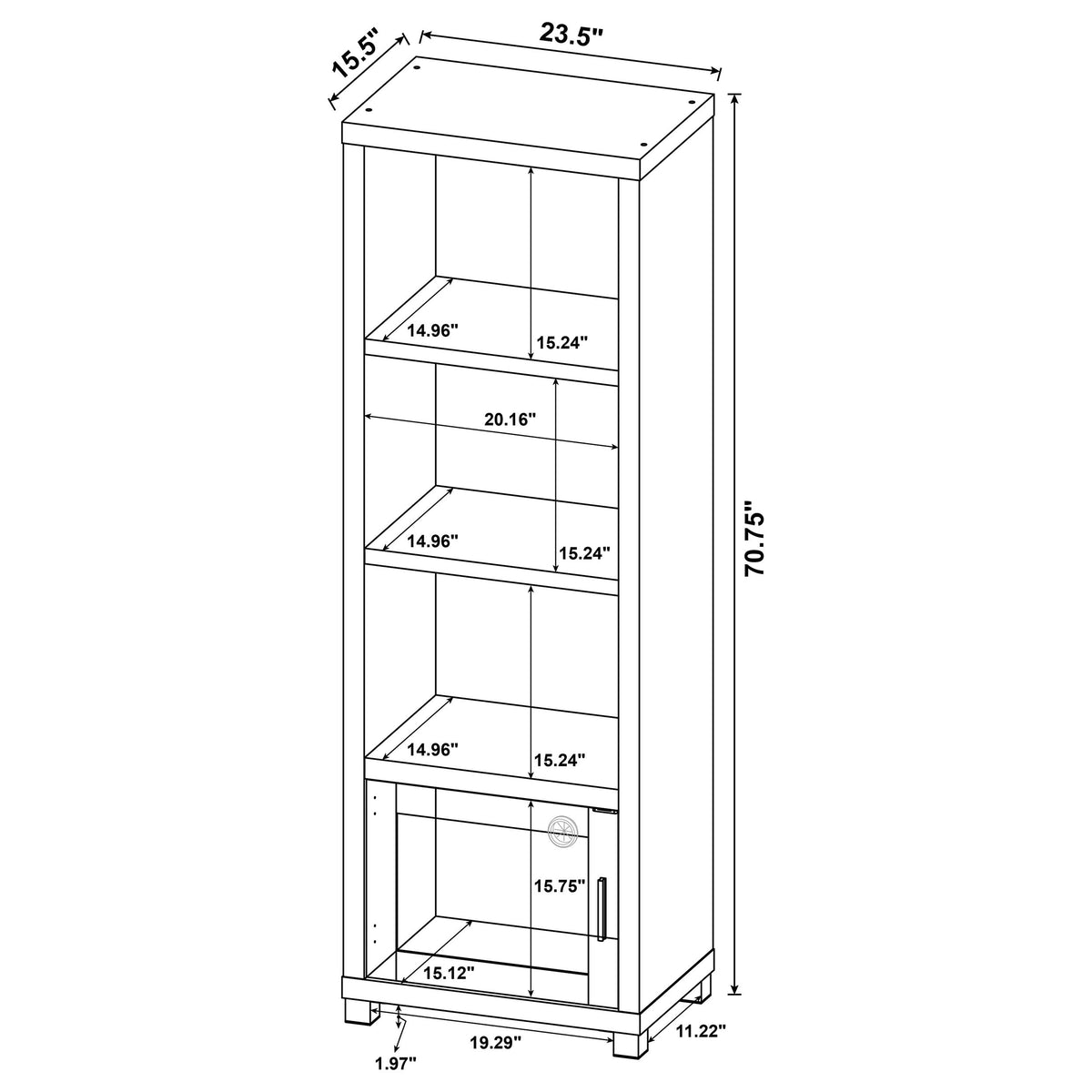 Jupiter 79" TV Stand & Entertainment Center with Media Towers - Glass Doors in Black – view 19