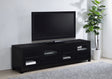 Jupiter 79" TV Stand & Entertainment Center with Media Towers - Glass Doors in Black - lifestyle