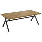 Colmar 3-Piece Coffee Table Set - Golden Oak Tops on Gunmetal Trestle Bases – view 3