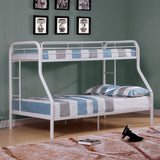 Finnerty Contemporary Metal Bunk Bed with Attached Ladder - Twin over Full or Full over Full in Black, Silver or White - 75bbcd746c53fb40a11d922e95b7f9d5c086c35c_CM_BK1032WH_TF_1_1