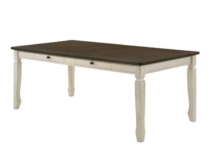 Fedele Farmhouse Dining Table with Drawers & Slat-Back Chairs