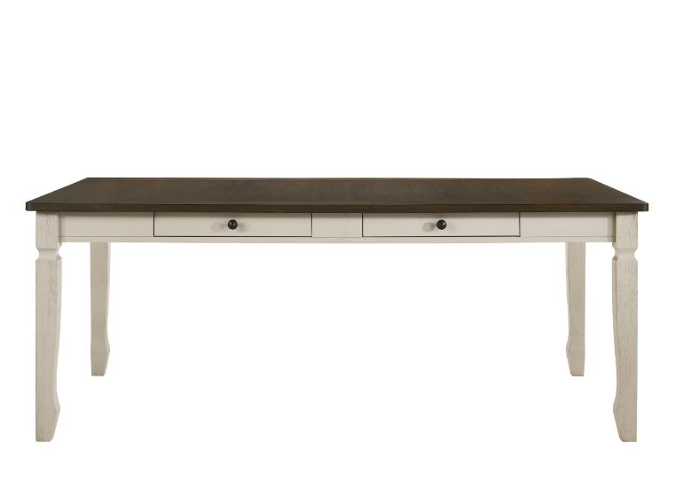 Fedele Farmhouse Dining Table with Drawers & Slat-Back Chairs