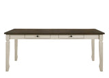 Fedele Farmhouse Dining Table with Drawers & Slat-Back Chairs