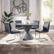 Ansonia Round Pedestal Dining Table & Quilted Chairs