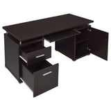 Tracy 55" Computer Desk with Raised Top & Cubbies - Drawers and Cabinet in Cappuccino – view 3