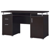 Tracy 55" Computer Desk with Raised Top & Cubbies - Drawers and Cabinet in Cappuccino – view 5