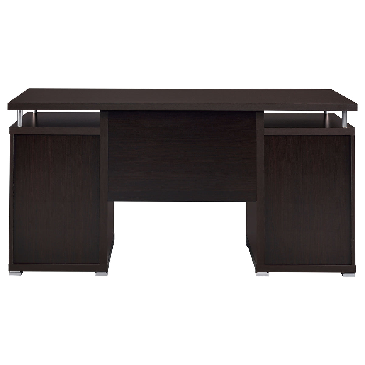 Tracy 55" Computer Desk with Raised Top & Cubbies - Drawers and Cabinet in Cappuccino – view 8
